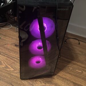 Gaming PC with Purple LED Fans